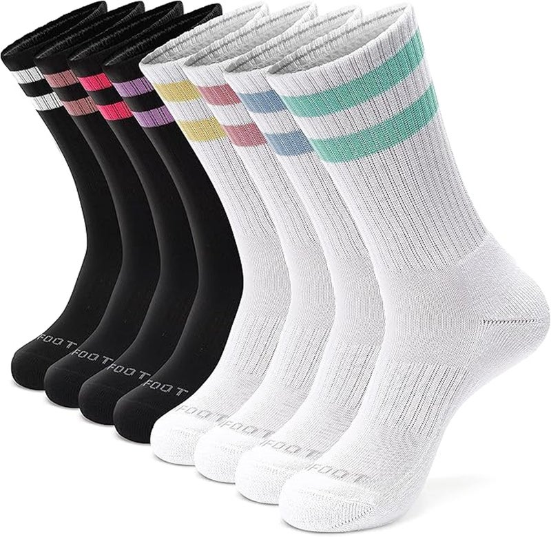 MONFOOT جوارب رياضية مبطنة للرجال/النساء من MONFOOT، 8 أزواج، مجموعة صغيرة مخططة - Image 1